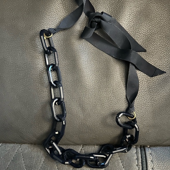 J. Crew Jewelry - J Crew Navy Blue acrylic Chain Necklace 53 Inch Adjustable